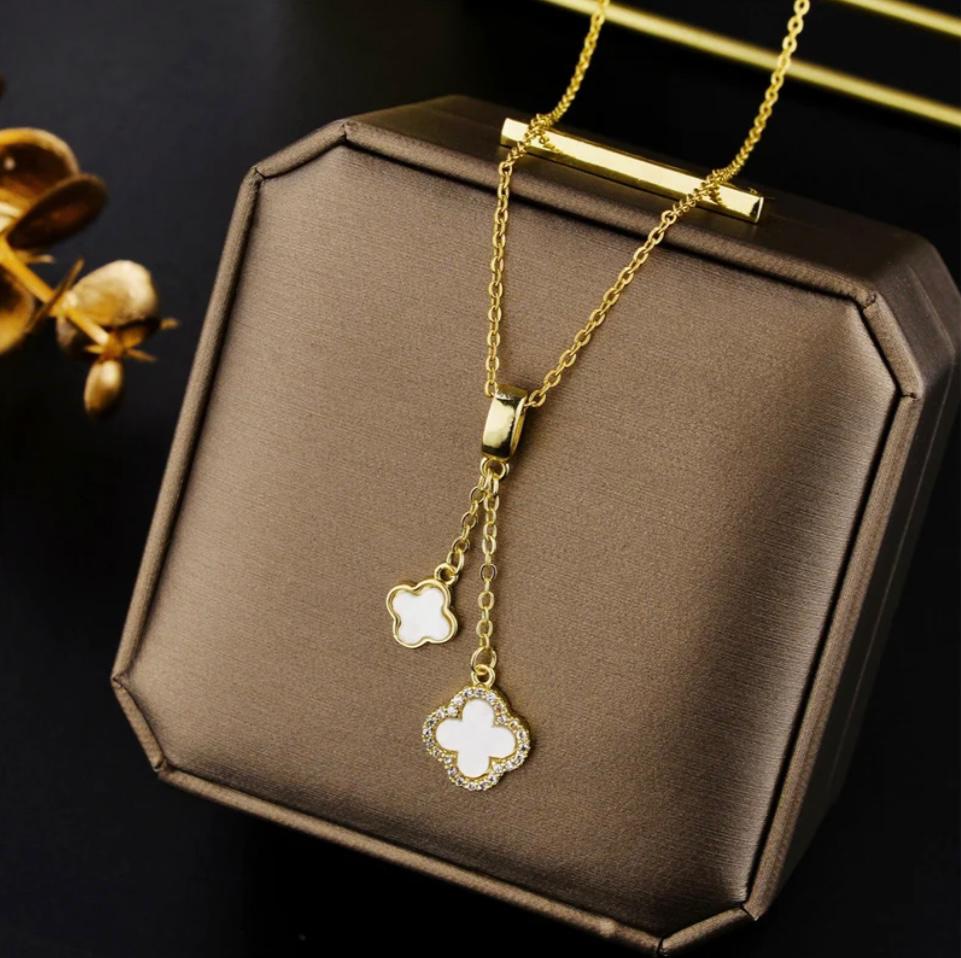 Geometric Titanium Steel Necklace - 18k Gold Plated Square Pendant