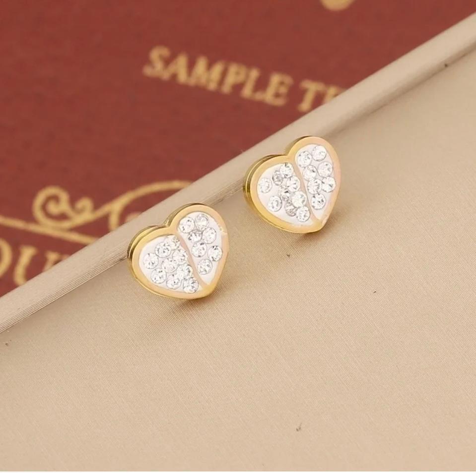 Zircon Heart Jewelry Set | Stainless Steel (Necklace, Earrings, Bracelet)