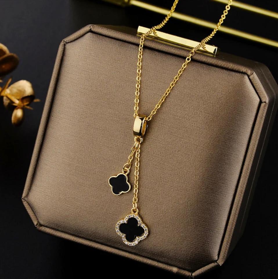 Geometric Titanium Steel Necklace - 18k Gold Plated Square Pendant