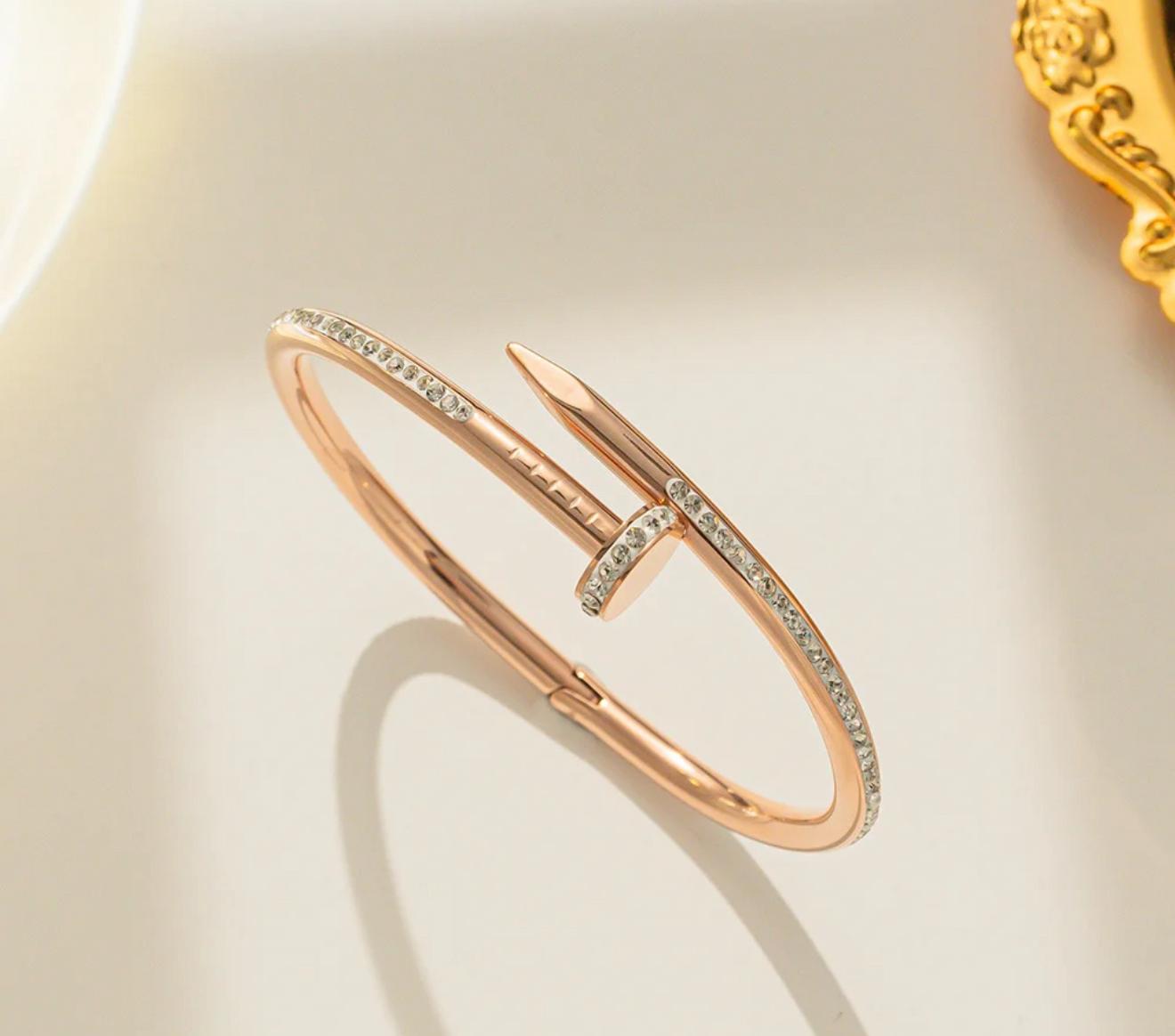18k Gold Plated Initial Bangle | Stainless Steel