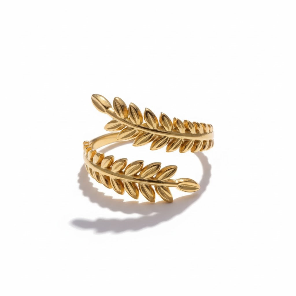 Elegant Retro Geometric Leaf & Heart Shape